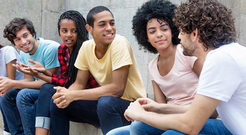 Students talking 
