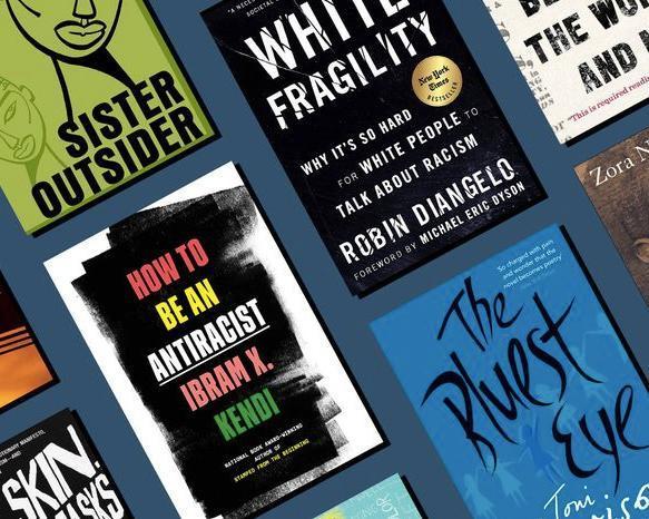 Book covers about racism and anti racism