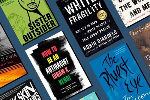 Book covers about racism and anti racism