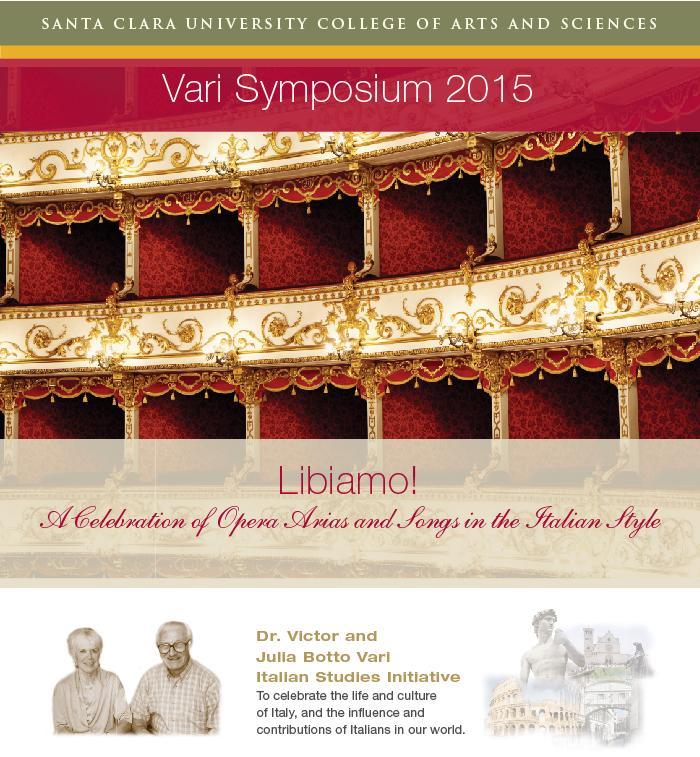 Vari Symposium event poster with auditorium, speaker images, and event details.