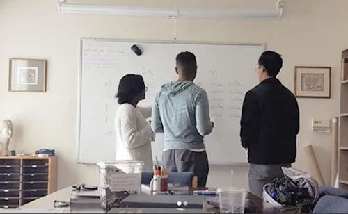 Greek students analyzing paradigms