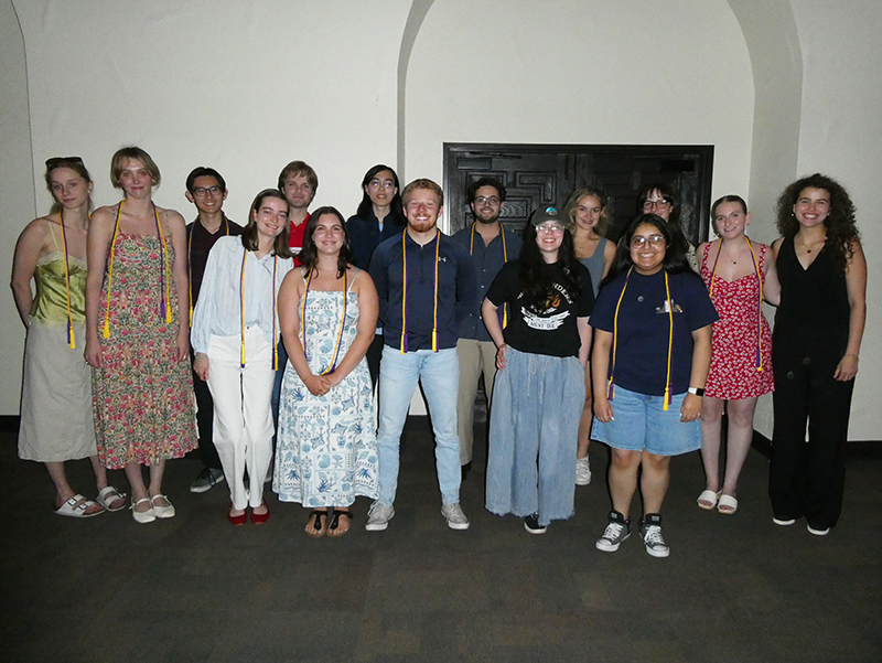 2025 Eta Sigma Phi initiation ceremony.