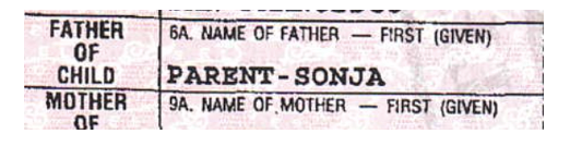 Certificate of Live Birth, Excerpt – State of California, 2006