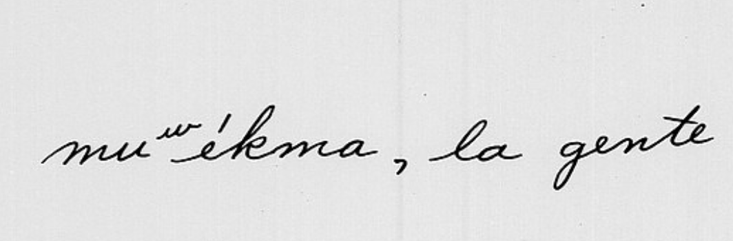 Handwriting of Muwekma Gente