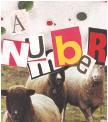 Collage with sheep and colorful letters spelling A Number.