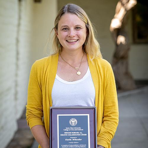 Korin Wheeler with her award