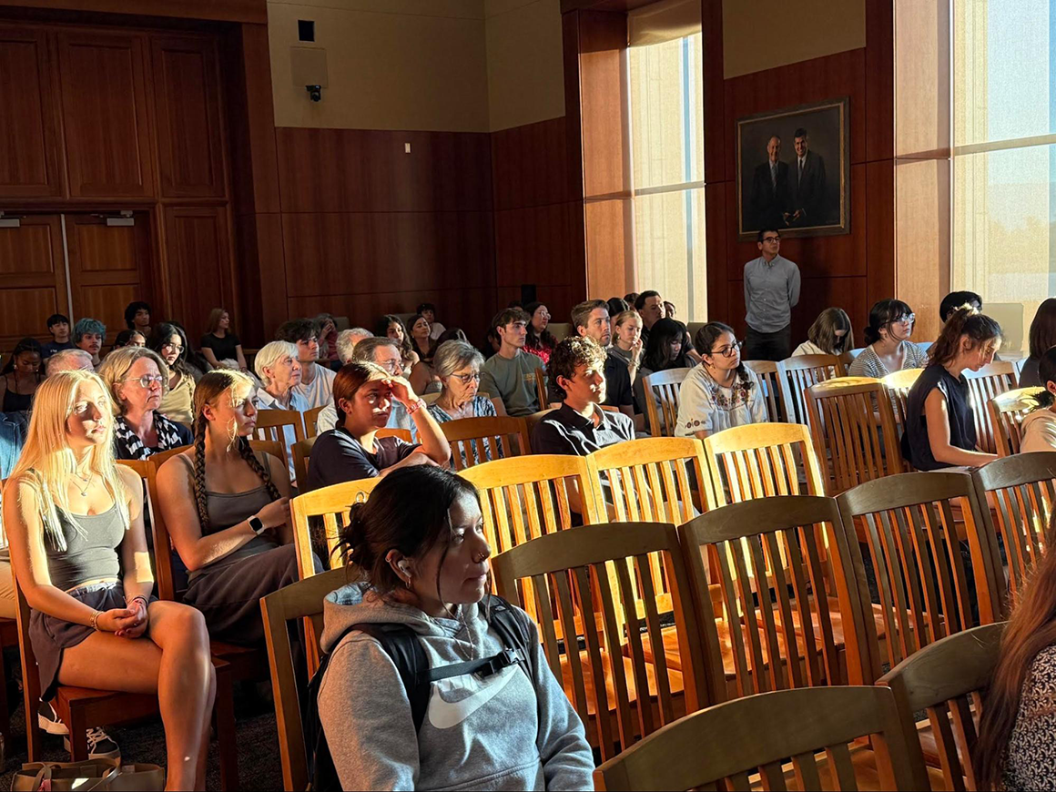Students and other audience members at the Bilingualism and Social Justice event