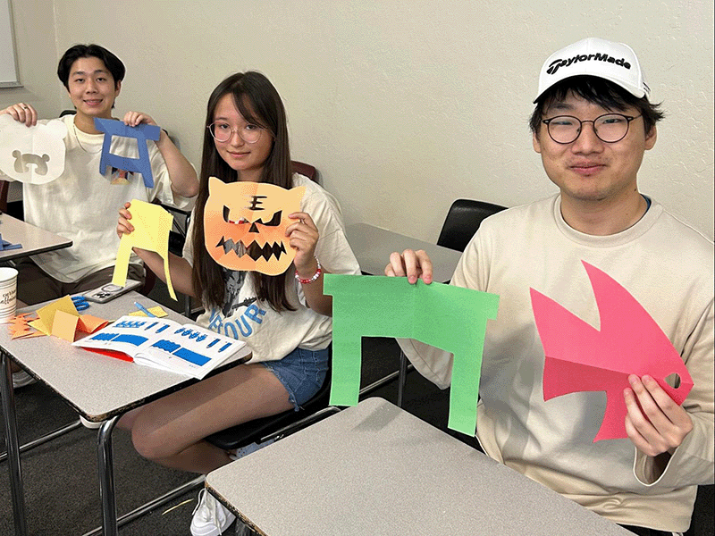 students making crafts