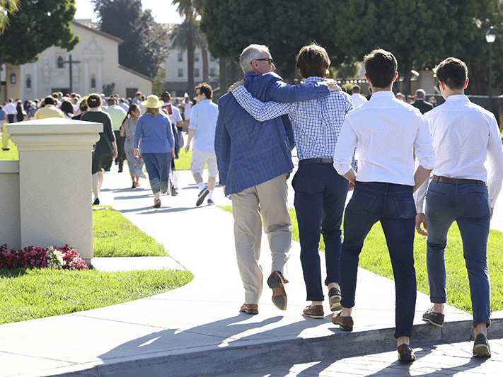 People head toward the Mission Church image link to story