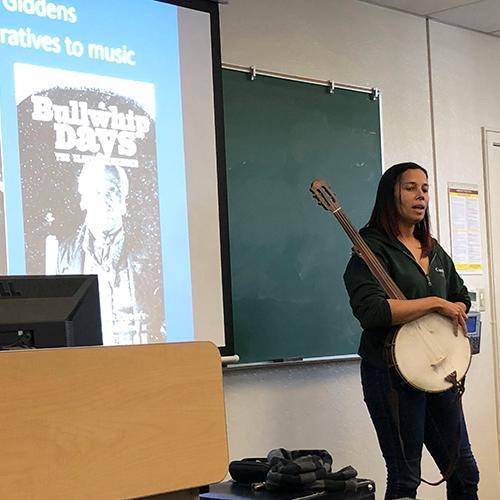 Rhiannon Giddens visited Nancy Ungers' US Women's History class