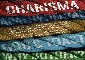 Colorful wristbands with text, including CHARISMA, CHARITY, and others.