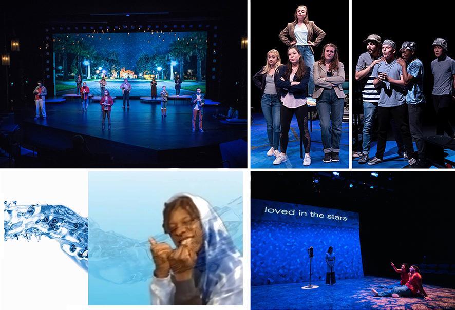 Collage of 5 SCU devised theater productions: top left