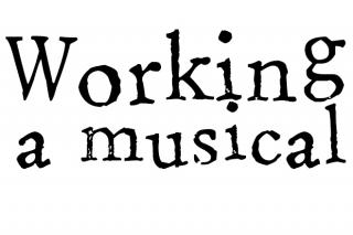 Working a musical text on poster.