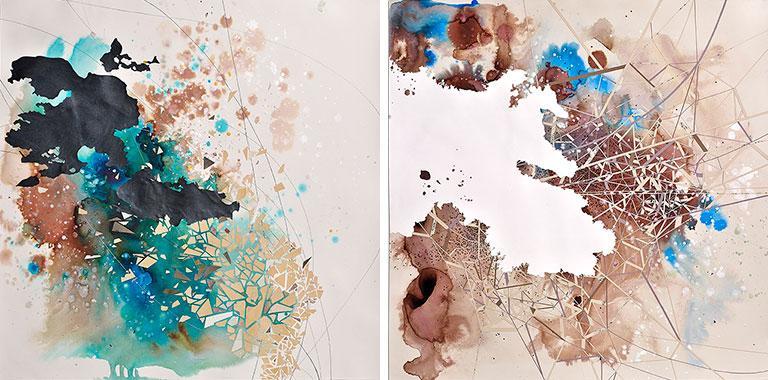 Reverberation 21 and Reverberation 22 by Val Britton.