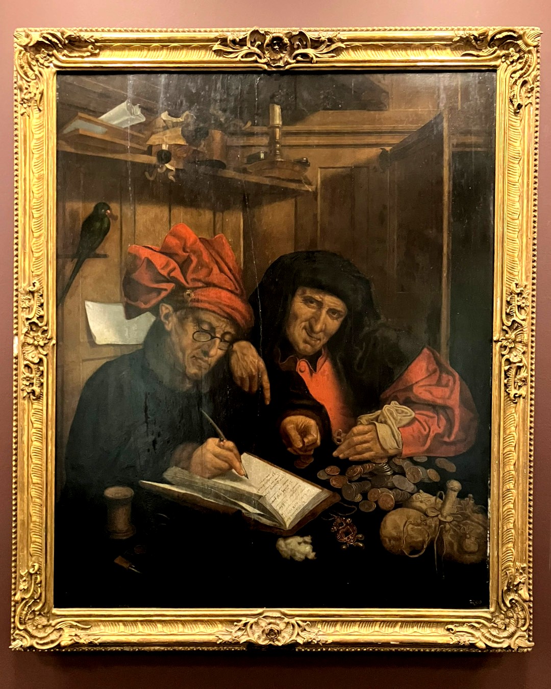 framed painting featuring two men