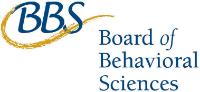BBS Board of Behavioral Sciences blue and gold logo.