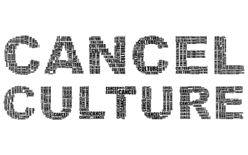 The words Cancel Culture formed out of smaller versions of the words cancel and culture. 