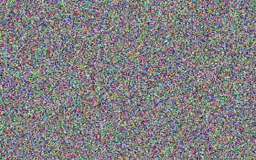A cluster of coloured pixels made up from random gaussian noise taking up the whole canvas representing a not denoised AI generated image digital pointillism