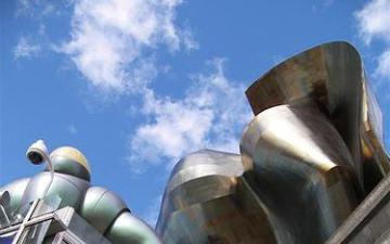 entrance to building and sky above