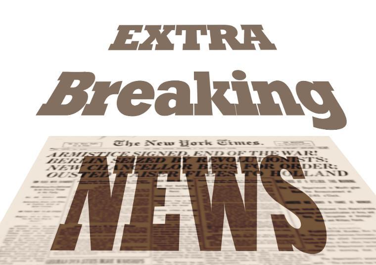 A folded copy of the New York Times overlayed with the words, Extra Breaking News. Image by Gerd Altman via Pixabay.