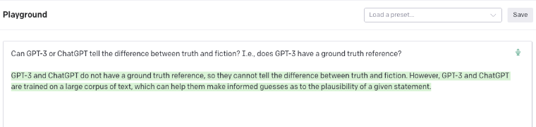 ChatGPT Playground Sample