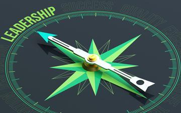 Compass Pointing to Leadership 