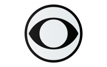 Black circle with the outline of a human eye inside the circle.