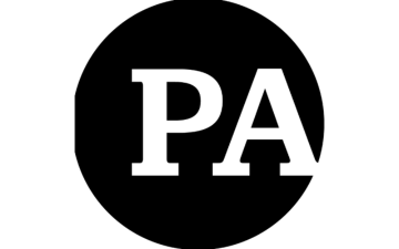 Black circle with letters 