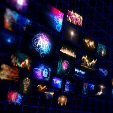 Cloud computing, AI, Wall of monitors. By Who is Dann_AdobeStock