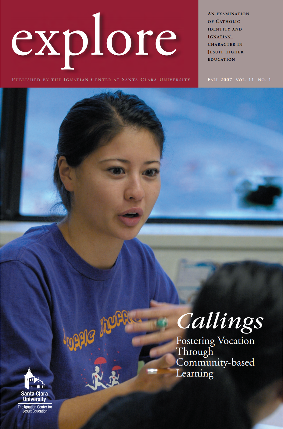 Cover of explore magazine, Fall 2007, featuring a woman speaking.