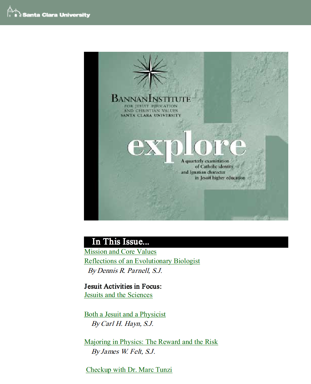 Explore by California Institute of the Arts, Spring 1998, text and green geometric pattern.