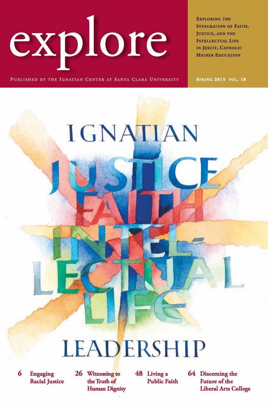 Explore magazine Spring 2015 cover featuring the theme 'Ignatian Leadership'.