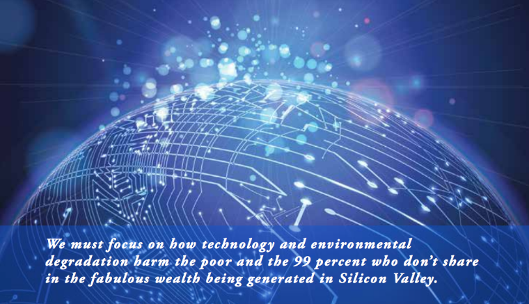 Digital globe with network connections; text overlay about National Industrial Economics internet.