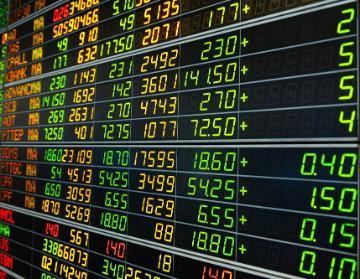Stock market display with various financial data and numbers. image link to story