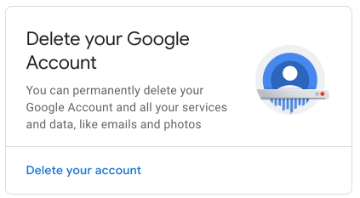 Delete your Google Account notification with a Google logo on the right.
