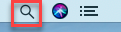 Search, Siri, and Spotlight icons on a Mac toolbar.