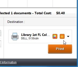 Screenshot showing a print queue with '1 library jobs' and an 'Add' button.