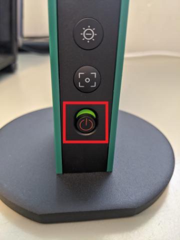 power button on the document camera power slider for IPEVO VZ-R document cameras