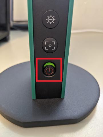 power button on the document camera power slider for IPEVO VZ-R document cameras