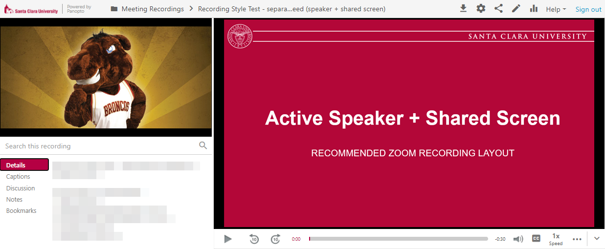 Active speaker with shared screen; presentation slide says 'Active Speaker + Shared Screen'.