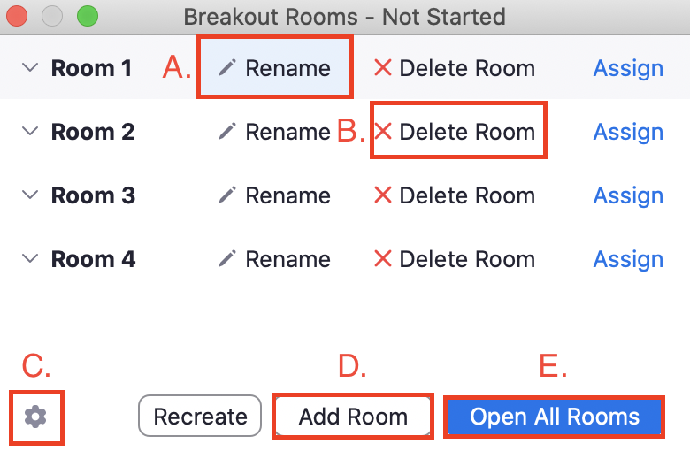 prepare breakout rooms as a host