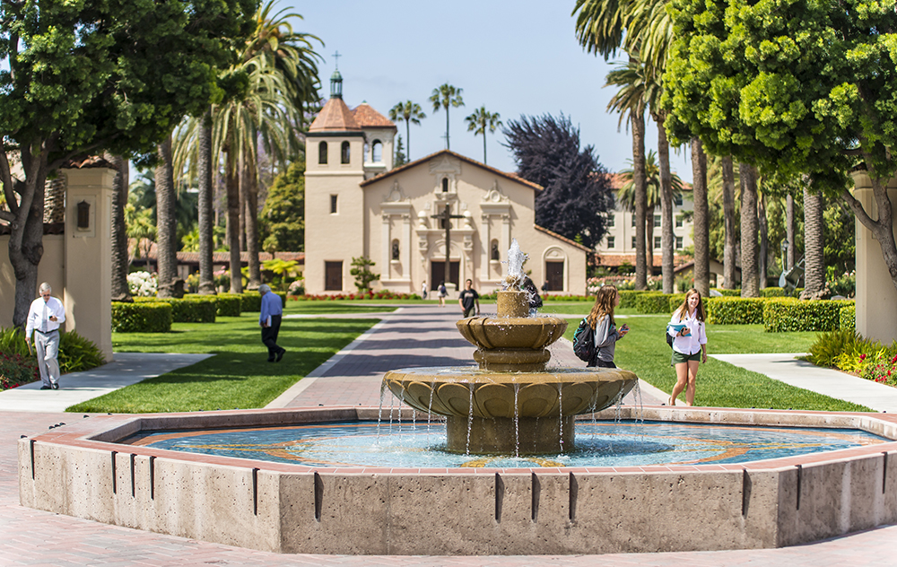 Mission Church with Fountain (foreground)
