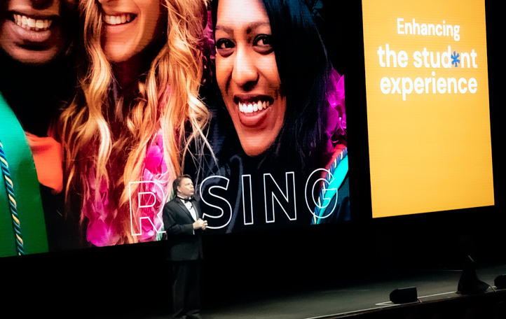 University Relations VP Jim Lyons onstage at 2024 Golden Circle