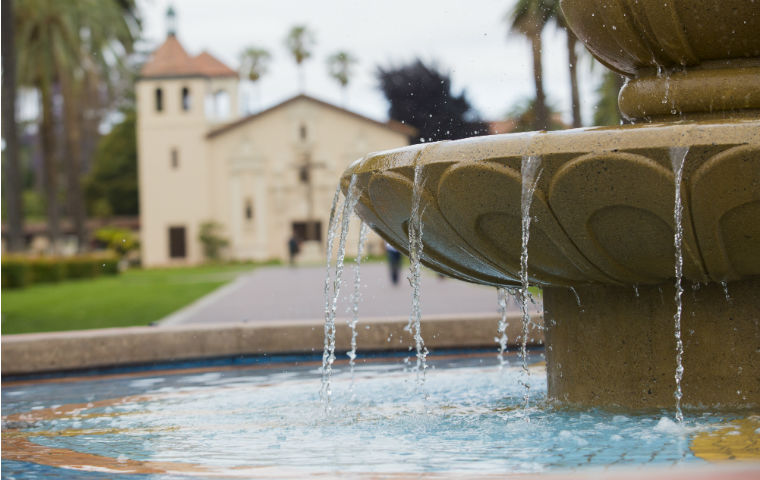 View of Mission with Fountain in foreground