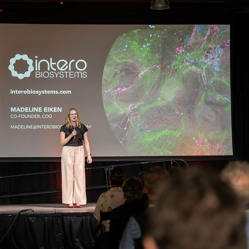 Young woman participating in Bronco Ventures Competition