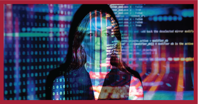 Computers and humans working together to hold a photorealistic heart