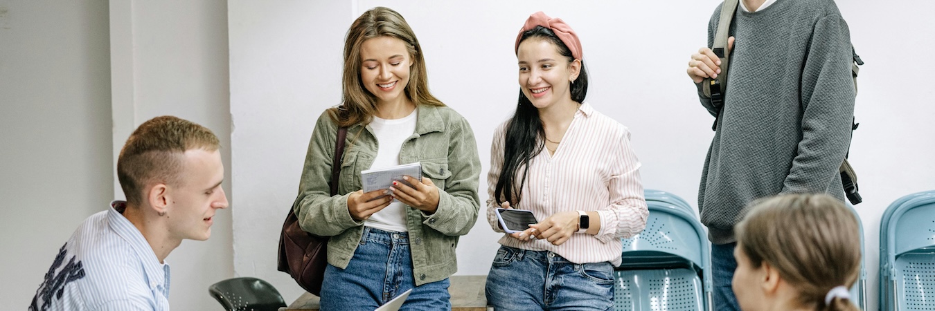 Group of people studying together