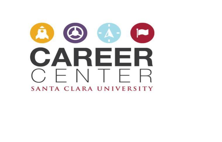 SCU Career Center logo with four colored icons above text.