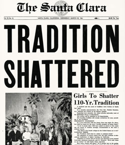 Front page of The Smith Era newspaper with the headline TRADITION SHATTERED.