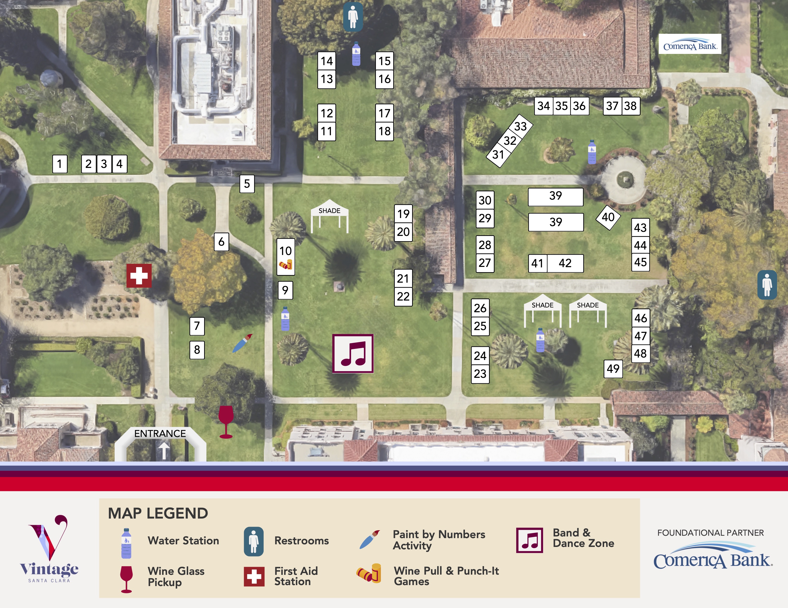 Detailed map of vendor locations for Vintage Santa Clara, 2025